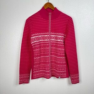 Krimson Klover Pink Torrey Full Zip Wool‎ Sweater Size Small